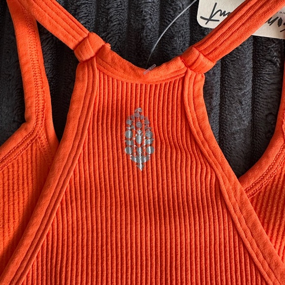 Free People Happiness Runs Crop Tank - Size XS/S - NWT - Ribbed Tank - Orange - Picture 4 of 4